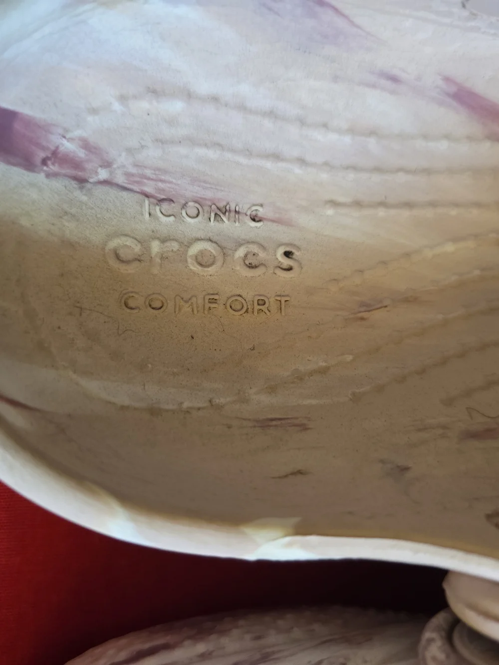 ​Crocs Classic Marbled Clogs – Toddler / Child Size 10 Mauve & White Quartz Swir